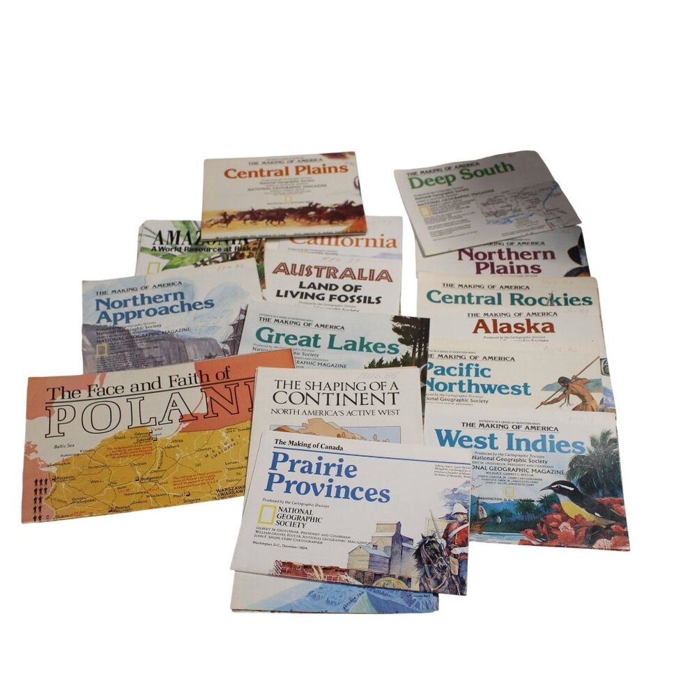Vtg National Geographic Maps Making Of America Series Collectors Set #1